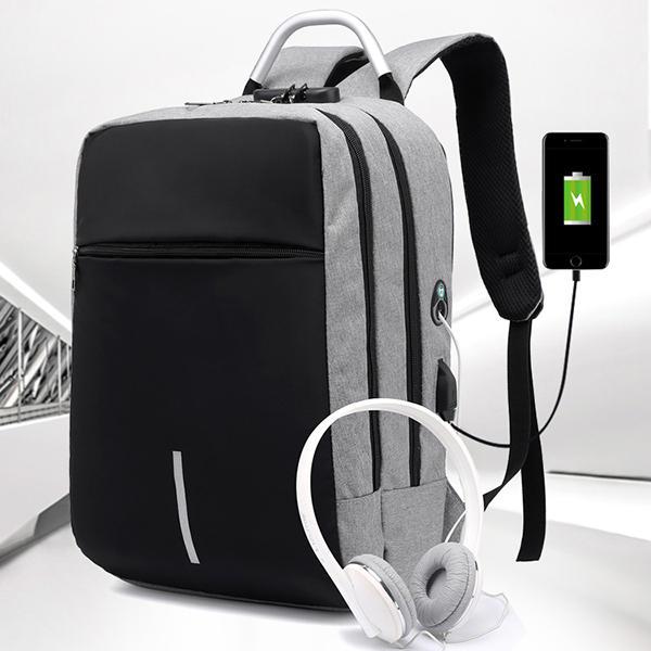 Diamond Wings Store ניסוי Men Anti Theft Luminous Minimalist Fashion USB Charging Earphone Port Travel Hiking Backpack