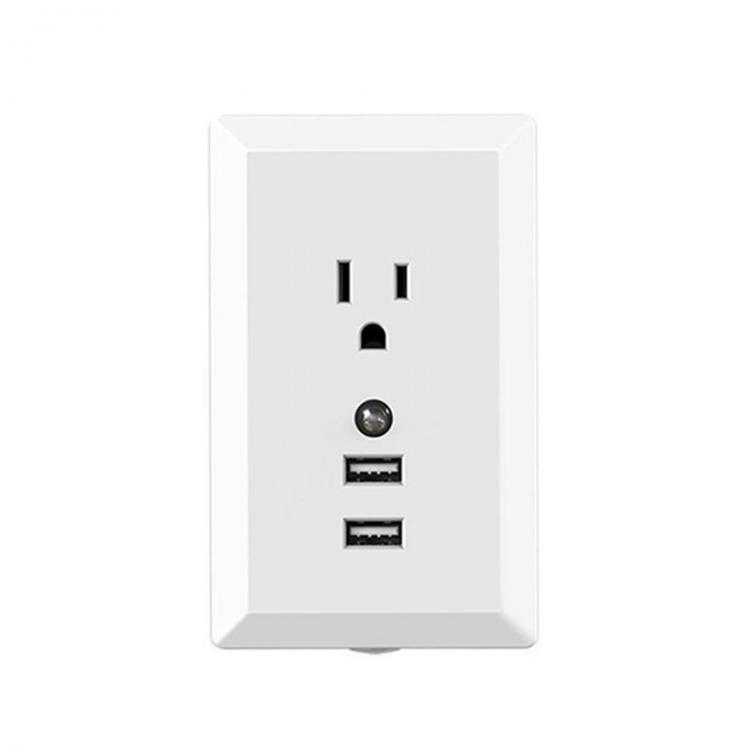 Diamond Wings Store ניסוי  2.4A Fast Charging Intelligent Charger 3 In 1 US Plug Smart USB Wall Socket With LED