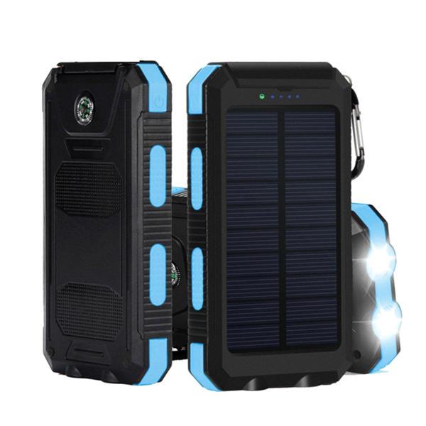 Diamond Wings Store ניסוי Bakeey LED Flashight 10000mAh Dual USB Solar Energy DIY Power Bank Battery Case For Mobile Phone Tablet
