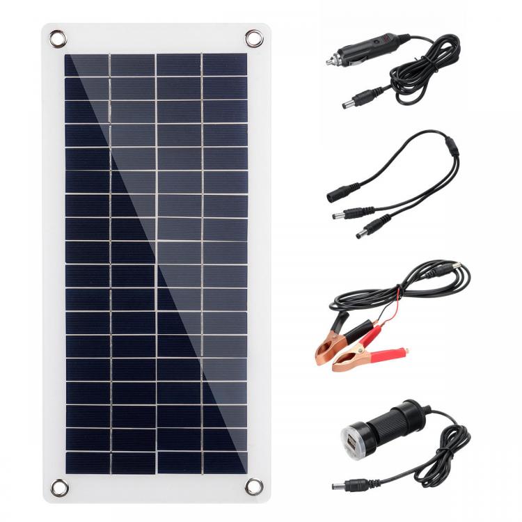 Diamond Wings Store ניסוי 60W 18V High Efficiency Waterproof Solar Panel Charger+Dual USB Vehicle Charger
