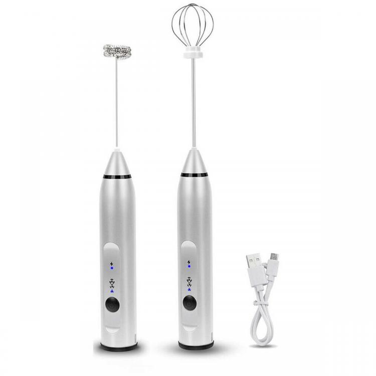 Diamond Wings Store ניסוי Milk Frother Electric Egg Beater USB Charging Mixer for Coffee Drink Portable