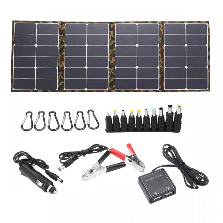Diamond Wings Store ניסוי 120W 18V Dual USB Sunpower Foldable Solar Panel Battery Charger Kits For Laptop Phone RV Boat Camping