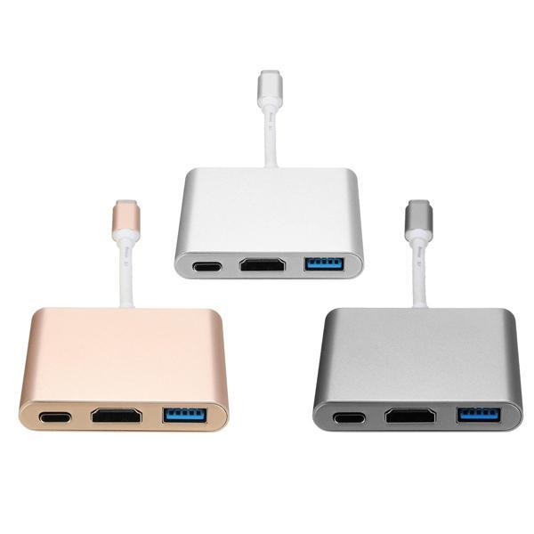 Diamond Wings Store ניסוי UBS 3.1 Type-C to 4K HD Displays USB 3.0 HUB USB-C Charging Port Adapter Cable