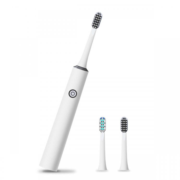 Diamond Wings Store ניסוי USB Electric Toothbrush Fast Charging 4 Smart Modes IPX6+2 Brush Heads W/ Timer Function