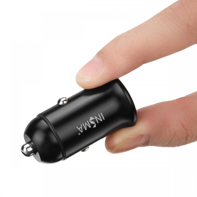 Diamond Wings Store ניסוי INSMA QC3.0+QC3.0(30W+30W) Dual USB Fast Charge Car Charger