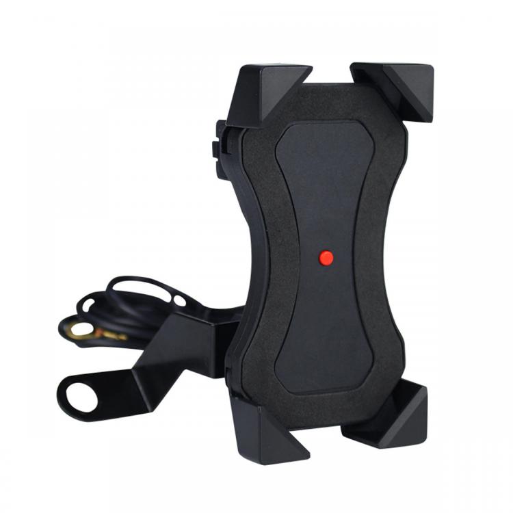 Diamond Wings Store ניסוי 360° Phone GPS Holder Handlebar Mirror Mount With/Without USB Charger Motorcycle Bike Universal