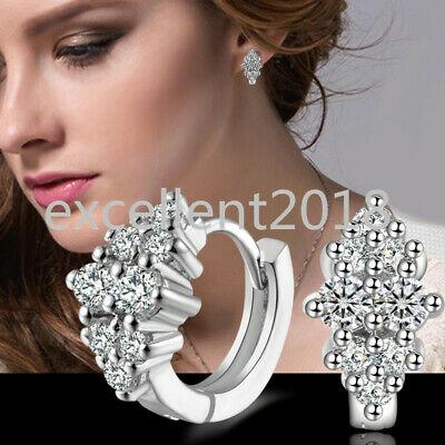 Diamond Wings Store קטגוריית בת 2    High Class Lady Jewelry Bright Diamond Sterling Silver Ear Stud Earrings Jewelry