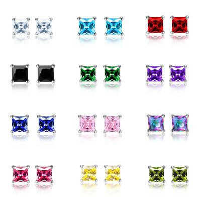 Diamond Wings Store קטגוריית בת 2    Fashion Square Cube Zircon Rhinestone Ear Studs Earrings Men Women Jewelry Gift